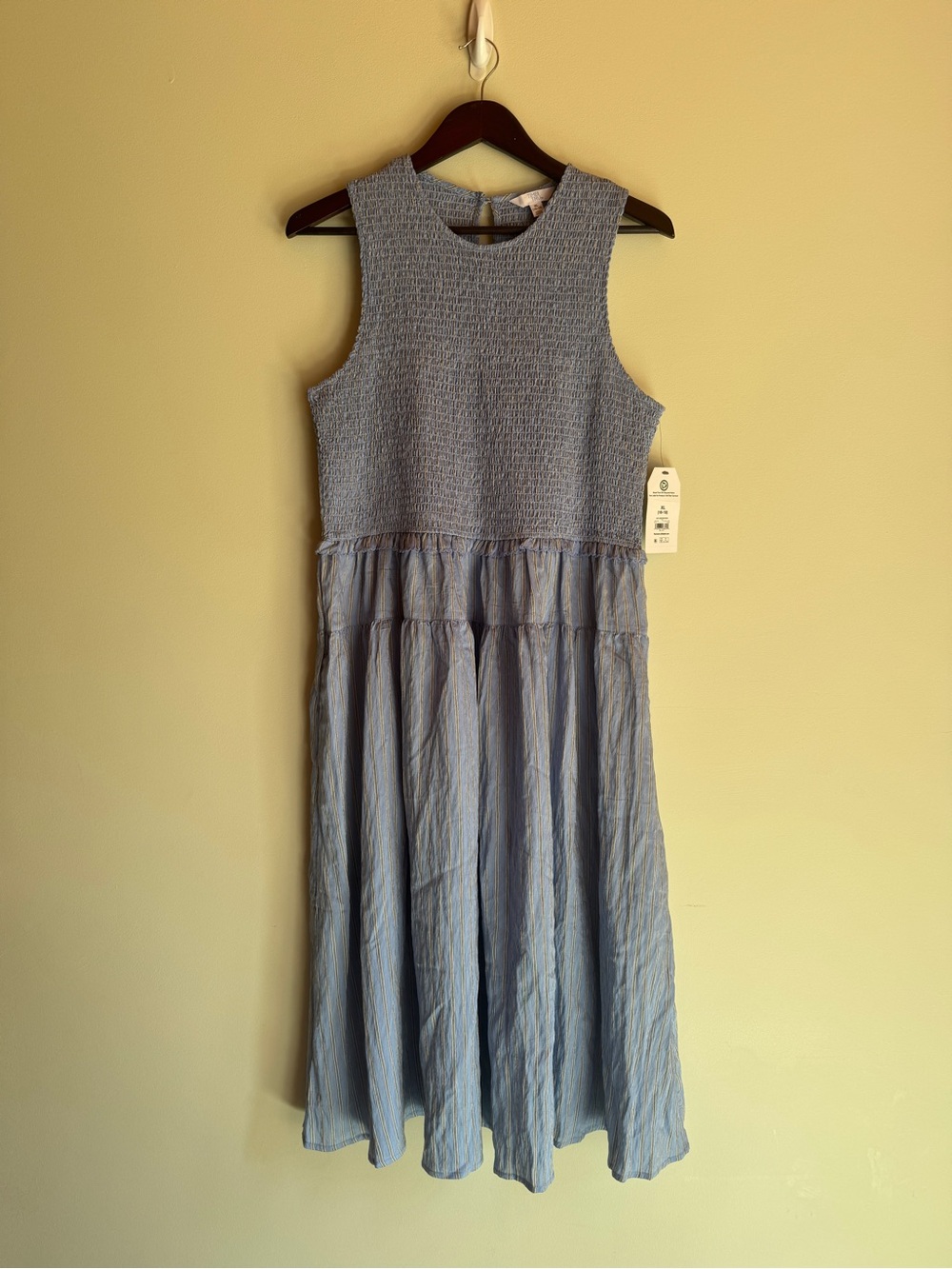 Time and Tru Light Blue Midi Dress